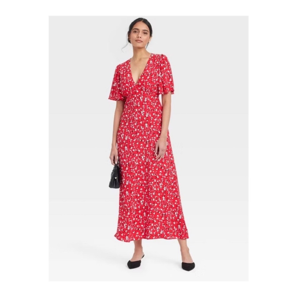 A New Day Floral Maxi Dress (Red Floral - Size 2)